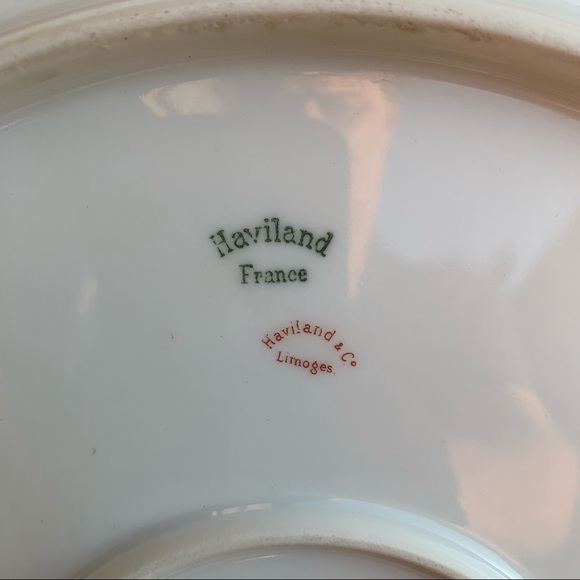 Antique Haviland Large Serving Plate Pink Flowers - Picture 7 of 7